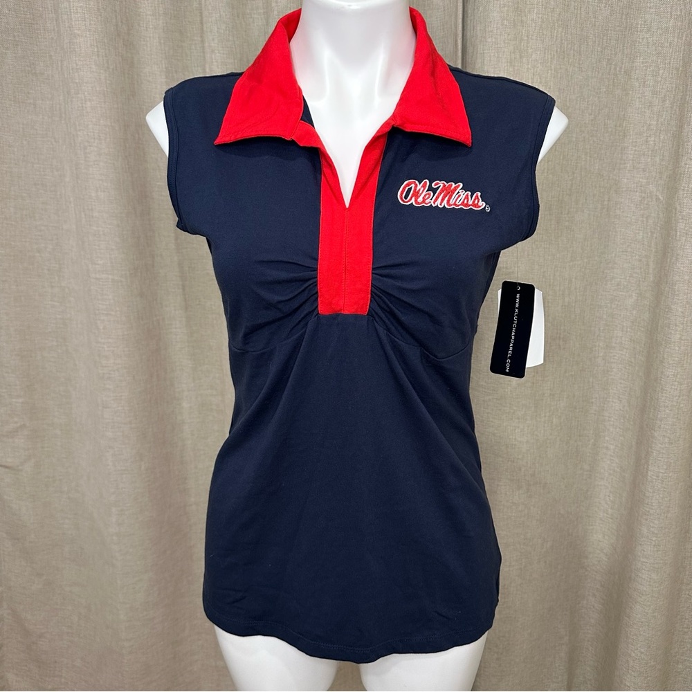 Ole Miss Sleeveless Polo Top size L